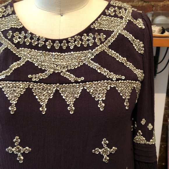 Shell 🐚 Embellished Gauze Dress 💜 - Picture 2 of 8